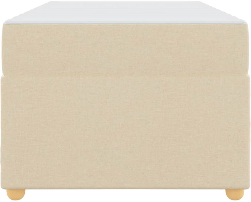 vidaXL Σκελετός Κρεβατιού με στρώμα Κρεμ 90 x 200 cm ύφασμα