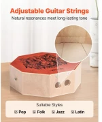 VEVOR Unique Cajon Box Drum Birch Wood Percussion Instrument with Guitar Strings