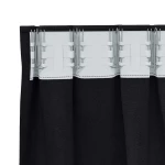 vidaXL Κουρτίνες με κουρτίνες 2 pcs Μαύρο 225x140εκ. Πολυεστέρας
