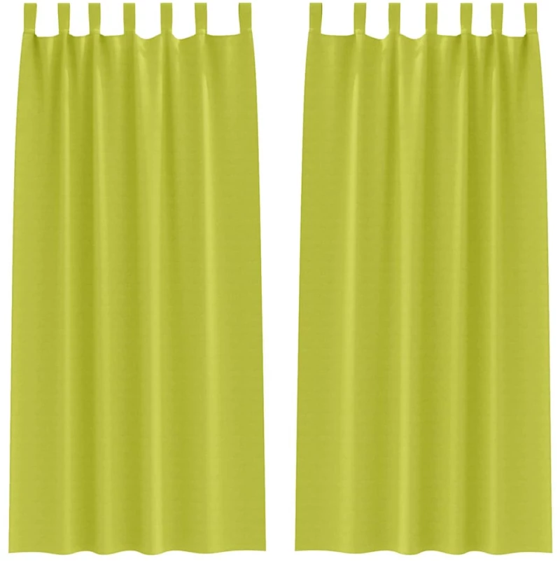 vidaXL Κουρτίνες με κουρτίνες 2 pcs Λαχανί 245x140εκ. Πολυεστέρας