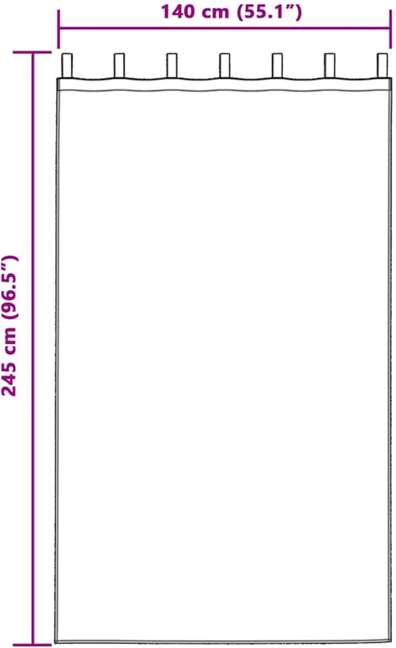 vidaXL Κουρτίνες με κουρτίνες 2 pcs Λαχανί 245x140εκ. Πολυεστέρας