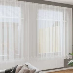 vidaXL Κουρτίνες με κουρτίνες Λευκό 500x100cm Πολυεστέρας