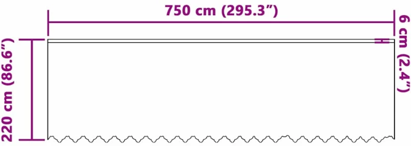 vidaXL Κουρτίνες με κουρτίνες Λευκό 750 x 220 εκ. Πολυεστέρας