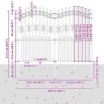 vidaXL Φράχτης κήπου Λευκό 215 cm Ατσάλι με Επικάλυψη Πούδρας