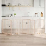 vidaXL Διαχωριστικό Σκύλων/Πόρτα Πτυσσόμενο 4 Πάνελ 320εκ. Ξύλο Λεύκας
