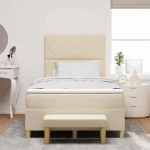 vidaXL Κρεβάτι με ελατήρια με στρώμα Κρεμ 120 x 190 cm ύφασμα