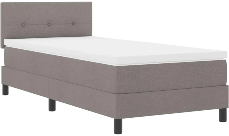 vidaXL Κρεβάτι box spring με στρώμα με στρώμα Taupe 90 x 190 cm ύφασμα