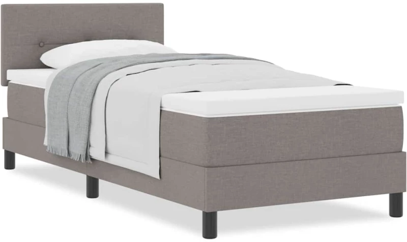 vidaXL Κρεβάτι box spring με στρώμα με στρώμα Taupe 90 x 190 cm ύφασμα