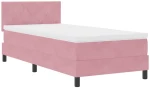 vidaXL Κρεβάτι με Ελατήρια και Στρώμα Ροζ 100 x 200 cm ύφασμα