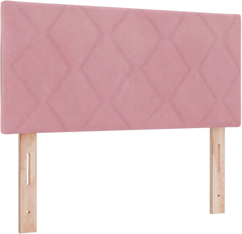 vidaXL Κρεβάτι με Ελατήρια και Στρώμα Ροζ 100 x 200 cm ύφασμα