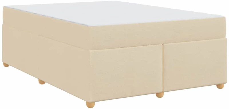 vidaXL Σκελετός Κρεβατιού με στρώμα Κρεμ 160 x 200 cm ύφασμα
