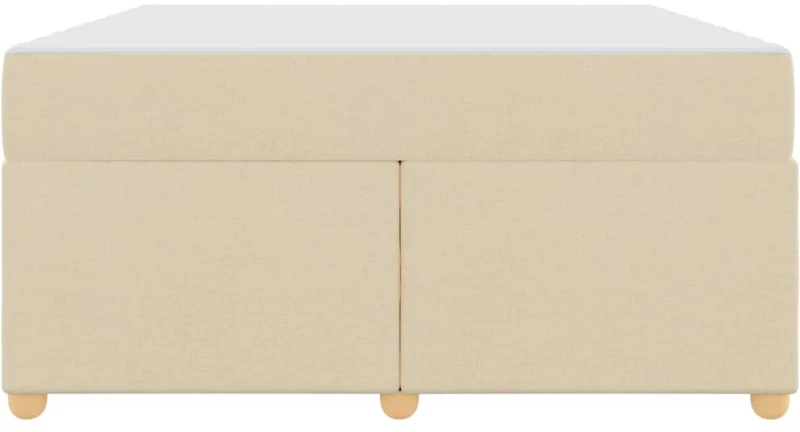 vidaXL Σκελετός Κρεβατιού με στρώμα Κρεμ 160 x 200 cm ύφασμα