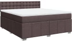 vidaXL Κρεβάτι Boxspring με Στρώμα Σκούρο Καφέ 180x200 εκ Υφασμάτινο