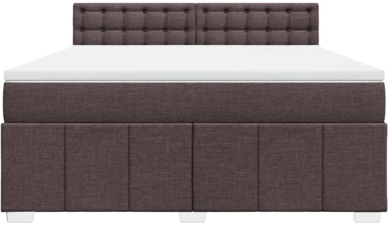vidaXL Κρεβάτι Boxspring με Στρώμα Σκούρο Καφέ 180x200 εκ Υφασμάτινο