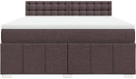 vidaXL Κρεβάτι Boxspring με Στρώμα Σκούρο Καφέ 180x200 εκ Υφασμάτινο