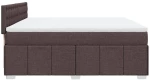 vidaXL Κρεβάτι Boxspring με Στρώμα Σκούρο Καφέ 180x200 εκ Υφασμάτινο