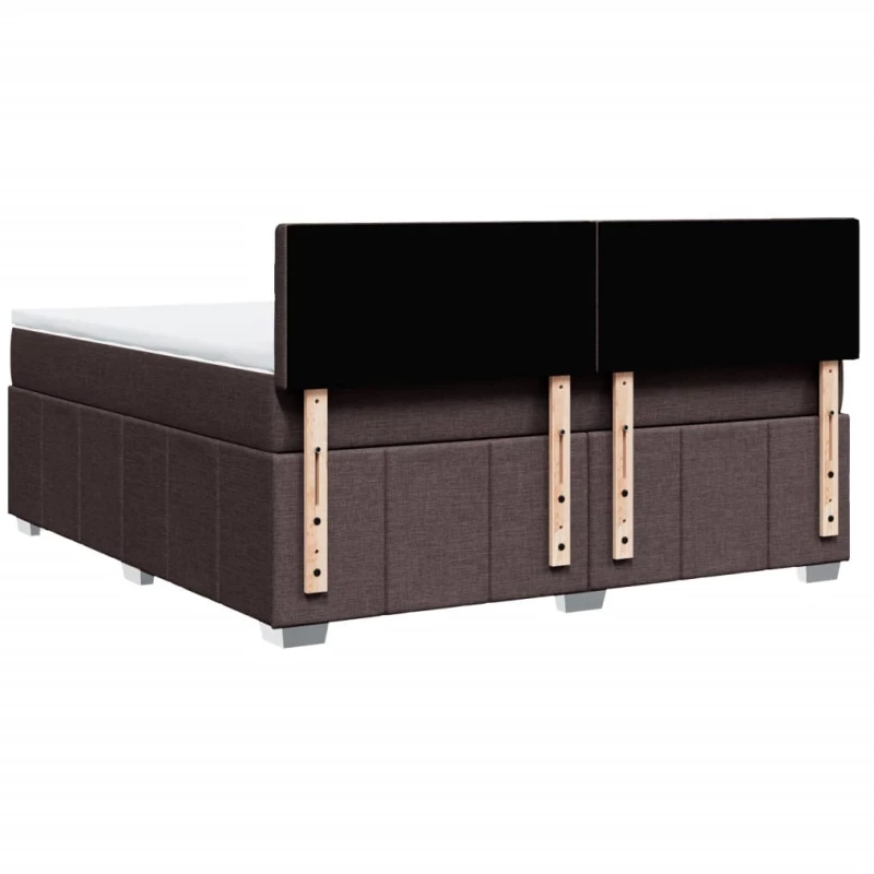 vidaXL Κρεβάτι Boxspring με Στρώμα Σκούρο Καφέ 180x200 εκ Υφασμάτινο