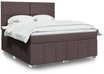 vidaXL Κρεβάτι Boxspring με Στρώμα Σκούρο Καφέ 180x200 εκ Υφασμάτινο