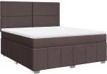 vidaXL Κρεβάτι Boxspring με Στρώμα Σκούρο Καφέ 180x200 εκ Υφασμάτινο