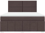 vidaXL Κρεβάτι Boxspring με Στρώμα Σκούρο Καφέ 180x200 εκ Υφασμάτινο
