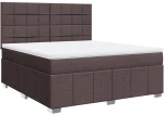 vidaXL Κρεβάτι Boxspring με Στρώμα Σκούρο Καφέ 180x200 εκ Υφασμάτινο