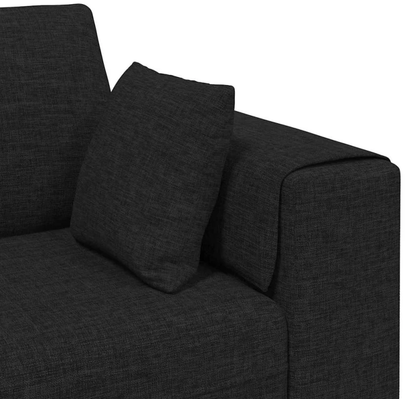 vidaXL Υφασμάτινος καναπές με μαξιλάρι Μαύρο 208 εκ. ύφασμα