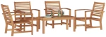 vidaXL Σετ Καναπέ Κήπου 5 pcs Φυσικό Μασίφ ξύλο teak