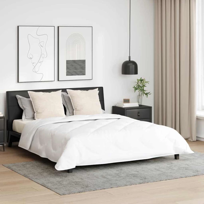 vidaXL Παπλωμα με Μαξιλάρια Argyle 3 pcs Λευκό 240 x 220 cm Μικροΐνες