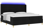 vidaXL Κρεβάτι με ελατήρια με στρώμα Μαύρο 200 x 200 cm ύφασμα
