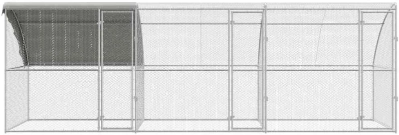vidaXL Κλουβί για κότες Ασημί 600 x 200 x 198.5 εκ