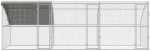 vidaXL Κλουβί για κότες Ασημί 600 x 200 x 198.5 εκ