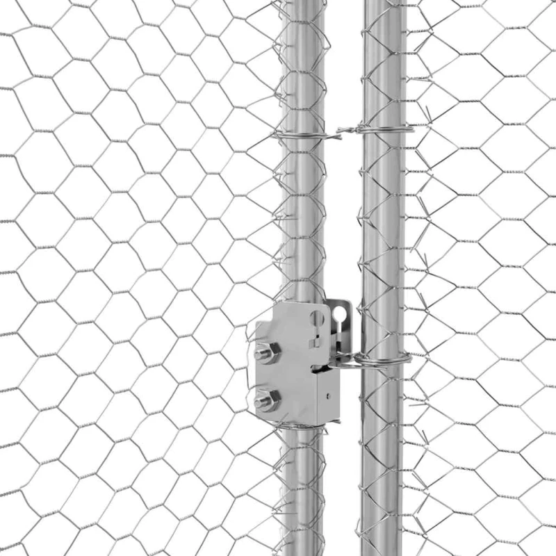 vidaXL Κλουβί για κότες Ασημί 600 x 200 x 198.5 εκ