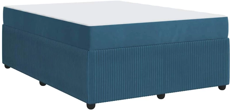 vidaXL Σκελετός κρεβατιού με στρώμα Μπλε 160 x 200 cm Βελούδο