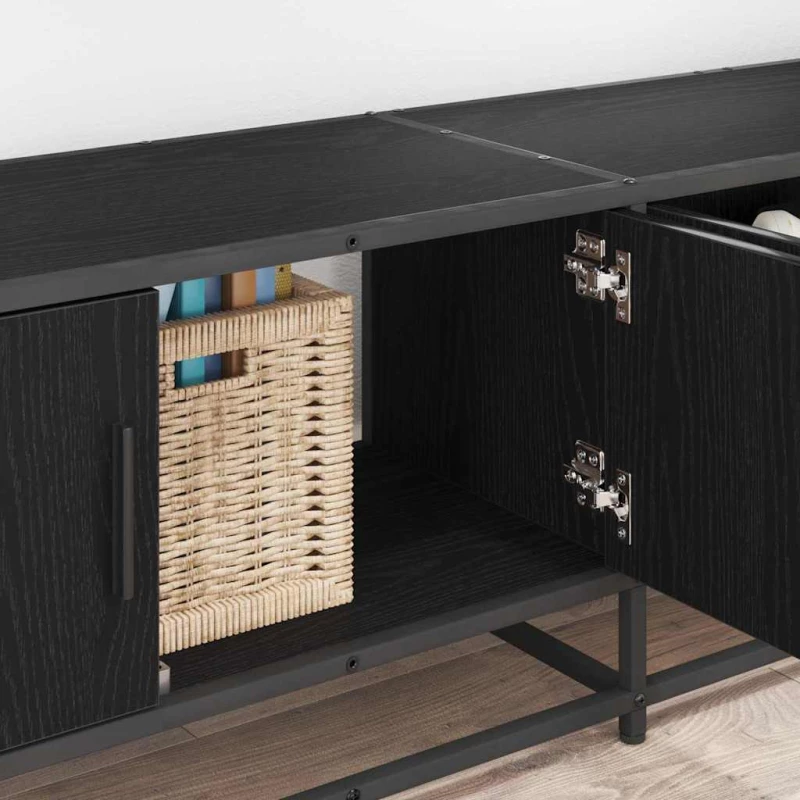 vidaXL Ντουλάπι TV Μαύρη δρυς 240 x 35 x 41 εκ Επεξεργασμένο ξύλο