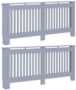 vidaXL Κάλυμμα καλοριφέρ 2 pcs Γκρι 112x19x81.5cm Συνθετικόξύλο