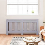 vidaXL Κάλυμμα καλοριφέρ 2 pcs Γκρι 112x19x81.5cm Συνθετικόξύλο