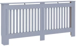 vidaXL Κάλυμμα καλοριφέρ 2 pcs Γκρι 112x19x81.5cm Συνθετικόξύλο