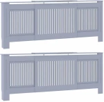 vidaXL Κάλυμμα καλοριφέρ 2 pcs Γκρι 112x19x81.5cm Συνθετικόξύλο