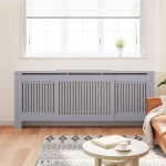 vidaXL Κάλυμμα καλοριφέρ 2 pcs Γκρι 112x19x81.5cm Συνθετικόξύλο