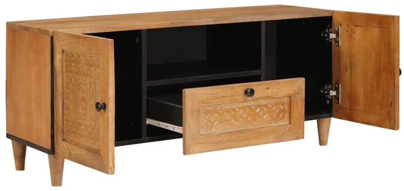 vidaXL Ντουλάπι TV Ανοιχτό καφέ 105 x 33 x 46 εκ Μασίφ ξύλο μάνγκο