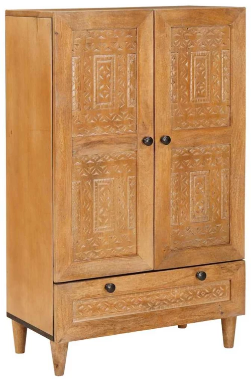 vidaXL Highboard Ανοιχτό καφέ 60 x 33 x 100 εκ. Μασίφ ξύλο μάνγκο