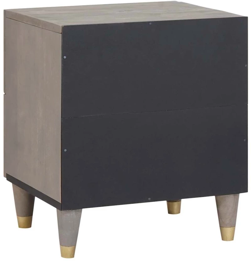 vidaXL Κομοδίνο 2 pcs Γκρι 40 x 33 x 46 εκ. Μασίφ ξύλο μάνγκο