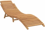 vidaXL Ξαπλώστρα Καφέ 184 x 55 x 59 εκ Στερεό Ξύλο Τίκ