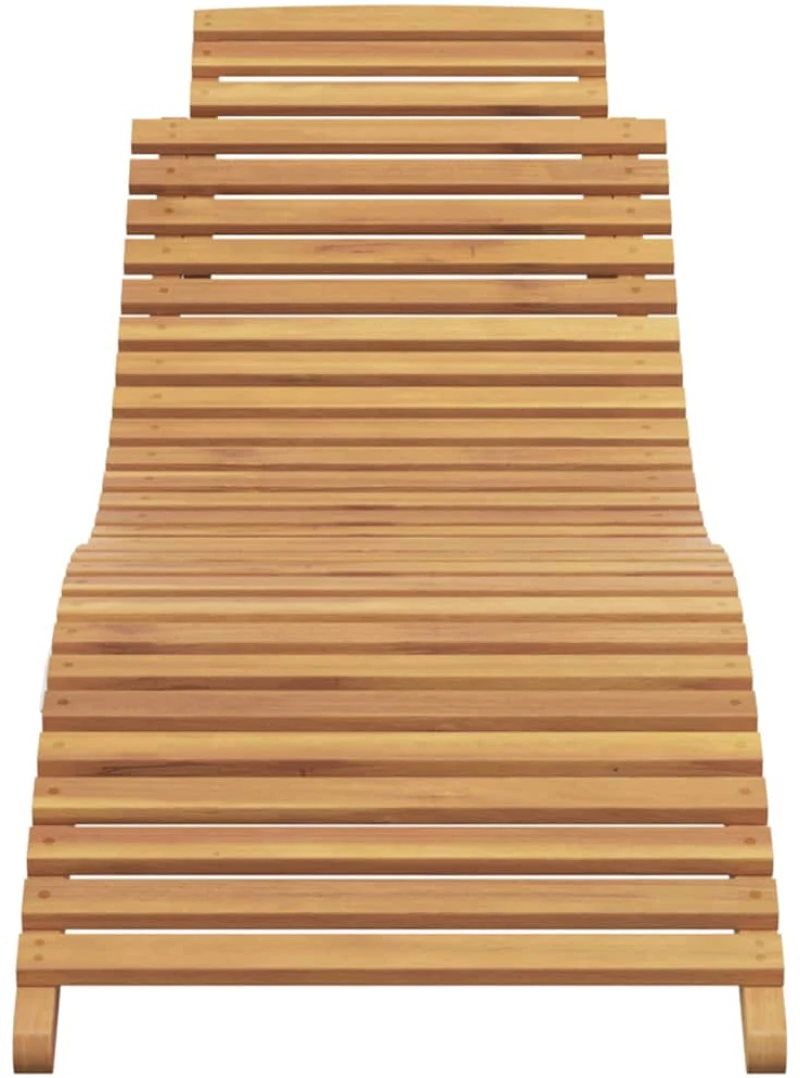vidaXL Ξαπλώστρα Καφέ 184 x 55 x 59 εκ Στερεό Ξύλο Τίκ