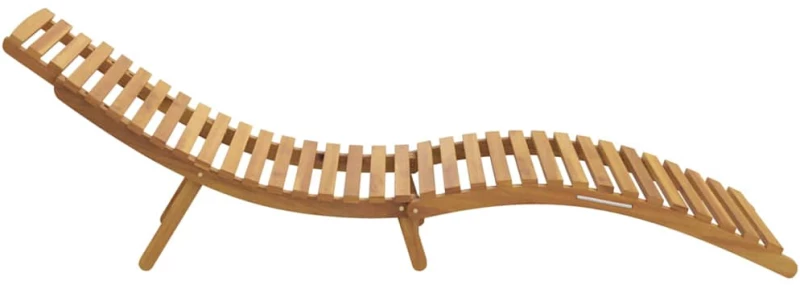 vidaXL Ξαπλώστρα Καφέ 184 x 55 x 59 εκ Στερεό Ξύλο Τίκ