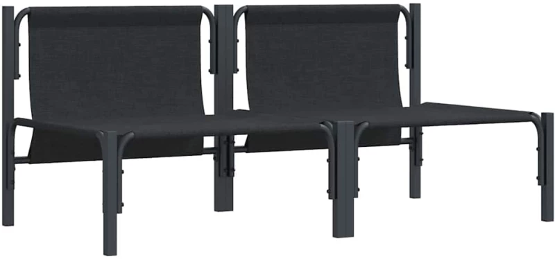vidaXL Εξωτερικά Έπιπλα με μαξιλάρι με μαξιλάρι 2 pcs Ανθρακί Ατσάλι