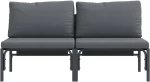vidaXL Εξωτερικά Έπιπλα με μαξιλάρι με μαξιλάρι 2 pcs Ανθρακί Ατσάλι