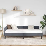 vidaXL Πλαϊνό Κρεβάτι με κεφαλάρι Σκούρο γκρι 80 x 200 cm