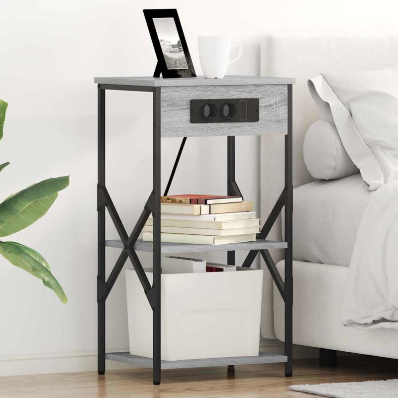 vidaXL Κομοδίνο Γκρι sonoma 41 x 31 x 76 εκ. Επεξεργασμένο ξύλο