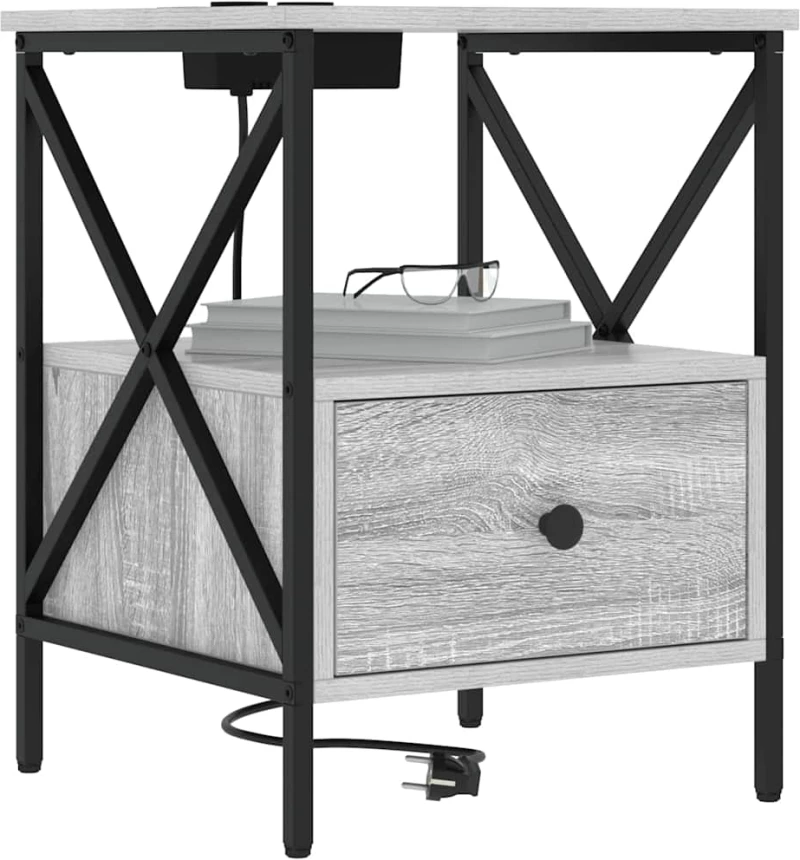 vidaXL Κομοδίνο Γκρι sonoma 41.5 x 40.5 x 55 εκ. Επεξεργασμένο ξύλο